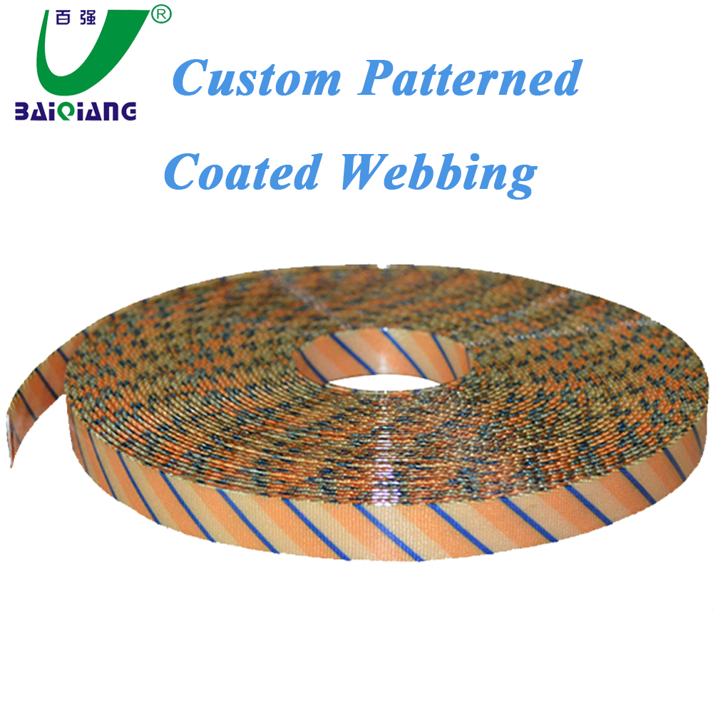 Factory Wholesale High Quality Waterproof Decorative Reinforced Patterned PVC Coated Polyester Webbing