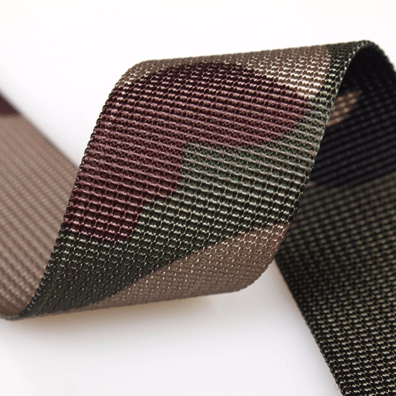 Eco-friendly Camouflage 15mm and 30mm TPU Coated Bed Braided Nylon Webbing