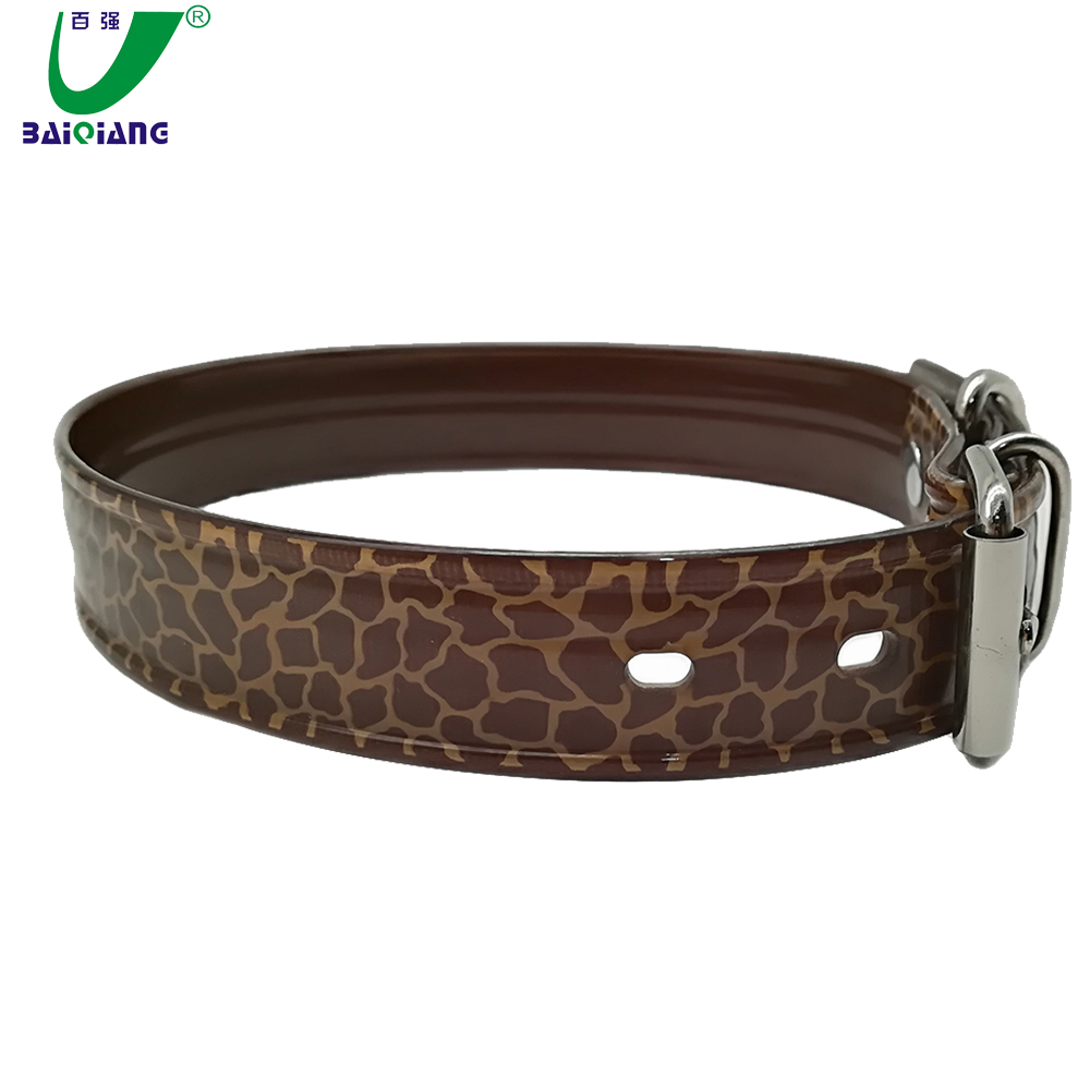 Plain Smooth Surface Nylon Webbing Custom Print Leopard Pattern Dog Collar