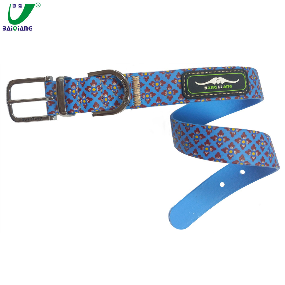 Blue XL Customised Labels Big Size Friendship Needle Point Fabric Dog Training Collar