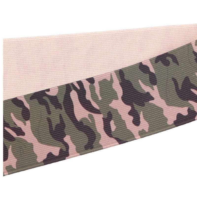 Custom Printed Pattern Anti Slip 1/2 Inch Bulk Polyester Webbing Camo Rubber Strap