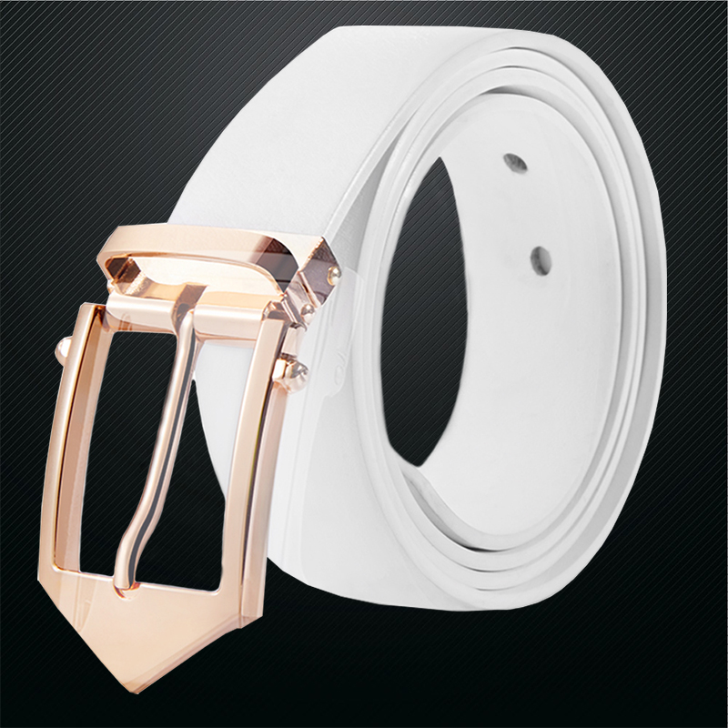 Quality Custom Logo White Leather Mens Golf Belts for Men