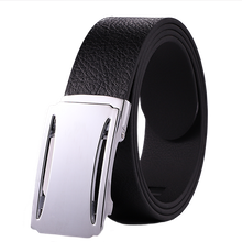 High Quality Black Custom Automatic Buckle Mens Leather Belt for Men